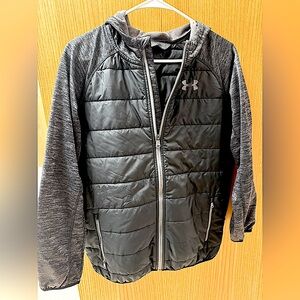 Under Armour Boys' Day Trekker Hooded Hybrid Jacket, youth XL, graphite